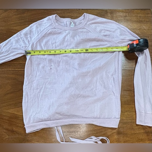 Lululemon Tied To You Misty Pink Sweater Size 10 Needs Hole Repaired - Picture 7 of 12